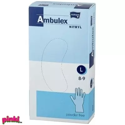 Ambulex Nitryl vizsgáló kesztyű púdermentes - 100db - L