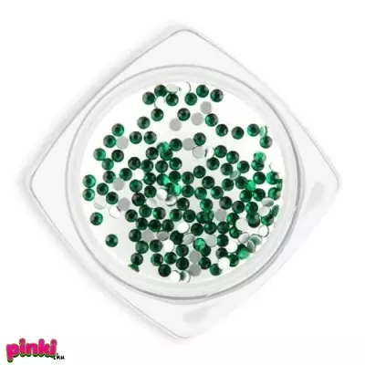 Géllakk crystal strassz körömdísz - ss3 80+db #8 emerald