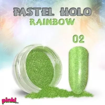 Géllakk Pastel Holo Rainbow Körömdíszítő csillámpor #02