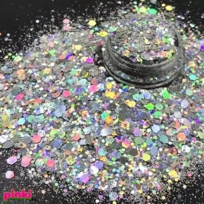 NiiZA Confetti mix #2 holosilver csillogó körömdíszítő formák