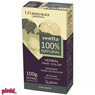 Venita hajfesték henna 100% természetes növényi festék 2x50g 1.11 fekete indigo