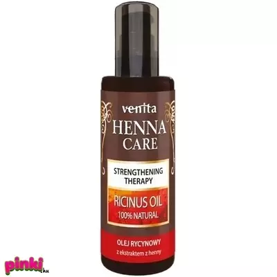 Venita HENNA CARE 100% -ban természetes ricinusolaj hajra, testre és körmökre, henna kivonat egyedi kombinációjával. 50 ml