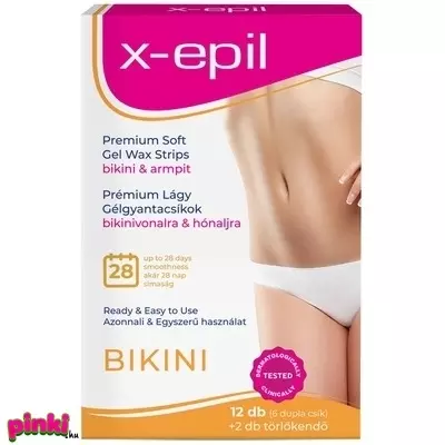 X-Epil Használatra kész prémium gélgyantacsíkok bikini-hónalj - 12db