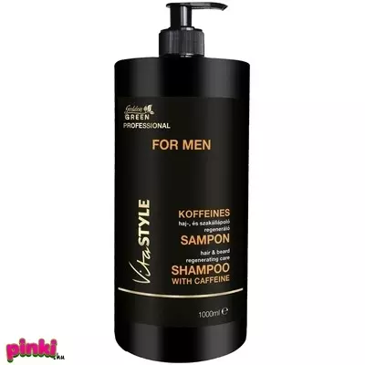 Golden green vitastyle prof. For men koffeines haj és szakáll ápoló regeneráló sampon 1000ml