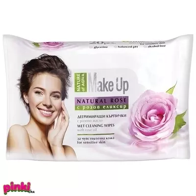 Natur of Agiva ROSES rózsa illatú make up törlőkendő - 20db 2318