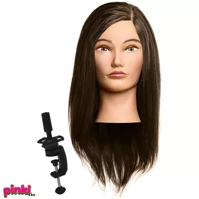 Stella wg. Modellező fej eredeti hajjal 45-50cm p-27 -y51a fekete tartóval