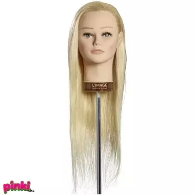 Stella Perrine Modellező Babafej Természetes Hajjal Világos Szőke 50 cm