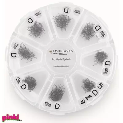 Lash And Lashes Pre-Made Dúsító Ömlesztett szempilla Mix 6D 9-12mm D-ív 0,07 mm 