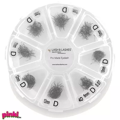 Lash And Lashes Pre-Made Dúsító Ömlesztett szempilla Mix 3D 9-12mm D-ív 0,07 mm 