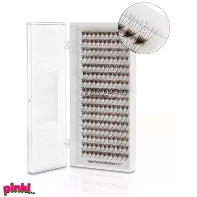 Lash And Lashes Pre-Made Dúsító Middle-Stem Műszempilla 6D 6 Pilla/Fan D Ív 0,07 mm vastagság 11 mm