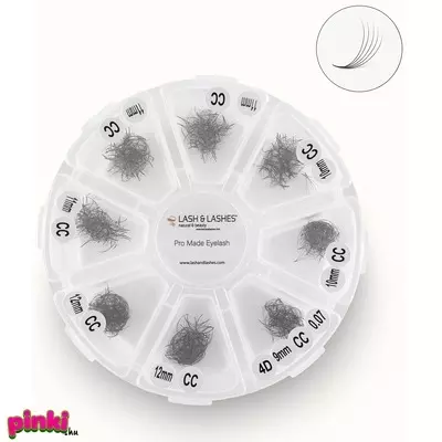 Lash and Lashes Pre-Made dúsító ömlesztett szempilla Mix 5D 9-12mm CC-ív 0,07 mm narrow 5 pilla/fan 