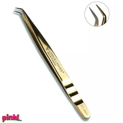 Lash And Lashes Nanotech Volume Hajlított Szempillacsipesz Zt-14002 Nano Heggyel 12 cm Arany