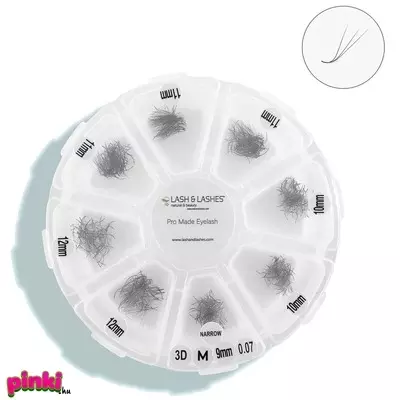 Lash And Lashes Pre-Made Dúsító Ömlesztett Szempilla Mix 3D 9-12mm M-ív 0,07 mm narrow