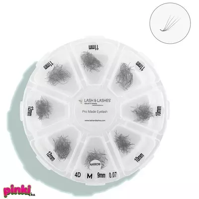 Lash And Lashes Pre-Made Dúsító Ömlesztett Szempilla Mix 4D 9-12mm M-ív 0,07 mm narrow 