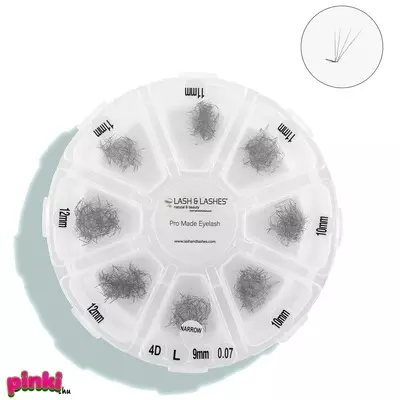Lash And Lashes Pre-Made Dúsító Ömlesztett Szempilla Mix 4D 9-12mm L-ív 0,07 mm narrow