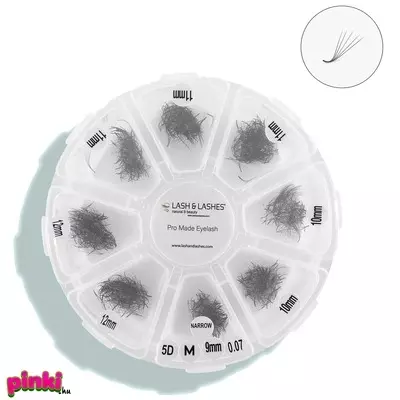 Lash And Lashes Pre-Made Dúsító Ömlesztett Szempilla Mix 5D 9-12mm M-ív 0,07 mm narrow