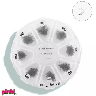 Lash And Lashes Pre-Made Dúsító Ömlesztett Szempilla Mix 6D 9-12mm L-ív 0,07 mm narrow 