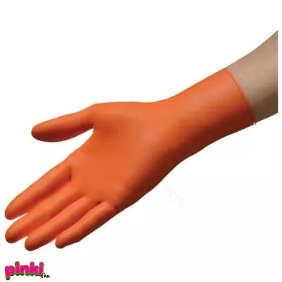 Védőkesztyű 10db S (narancssárga)