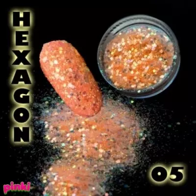 Géllakk Hexagon flitter csillámpor 05.