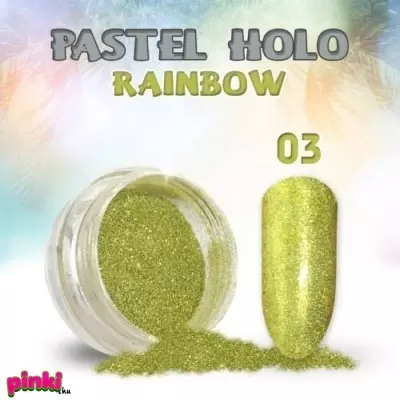 Géllakk Pastel Holo Rainbow Körömdíszítő csillámpor #03