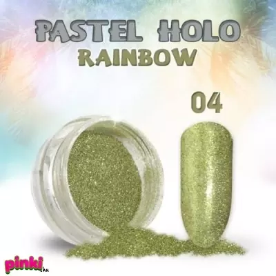 Géllakk Pastel Holo Rainbow Körömdíszítő csillámpor #04