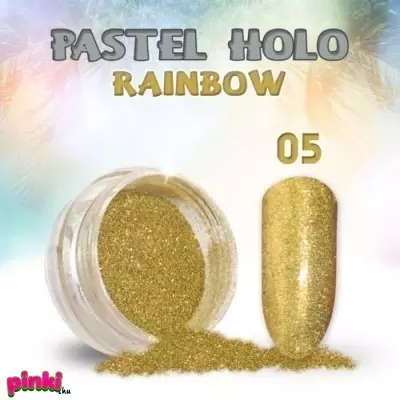 Géllakk Pastel Holo Rainbow Körömdíszítő csillámpor #05