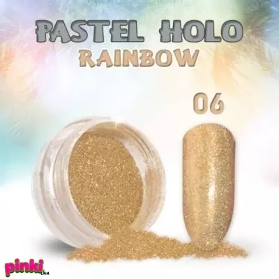 Géllakk Pastel Holo Rainbow Körömdíszítő csillámpor #06