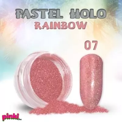 Géllakk Pastel Holo Rainbow Körömdíszítő csillámpor #07