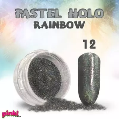 Géllakk Pastel Holo Rainbow Körömdíszítő csillámpor #12