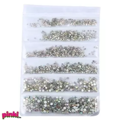 Gellakk Körömstrassz Ss3-Ss10 - 1440 Db - Crystal Ab