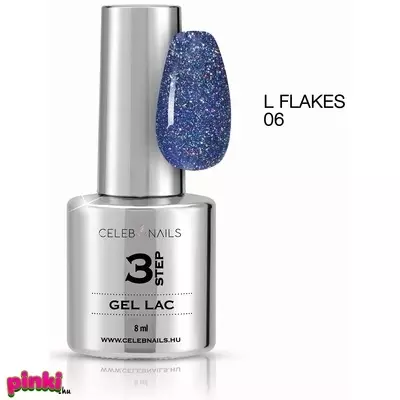 Celebnails 3Step Uv Led Gél Lakk  No.06 Laser Flakes (8Ml)