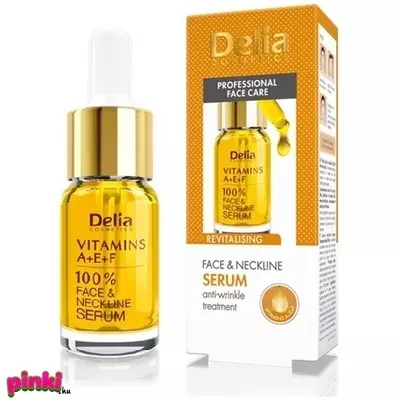 Delia arcszérum és nyakszérum intenzív ápolás ráncok ellen, revitalizáló, a, e. F vitaminok + q10-10ml