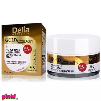 Delia delia gold & collagen ránctalanító feszesítő krém lifting hatással 55+ 50ml
