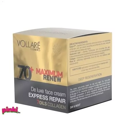 Verona ránctalanító, bőrfeszesítő arckrém éjszakai és nappali 70+, 50ml-vollare