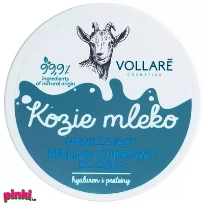 Vollare Kecsketejes bőrkisimító bőrradír cukorpeelling természetes eredetű összetevők 225ml