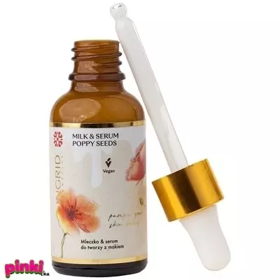 Ingrid Vegán mák és tej lapú szérum természetes eredetű összetevők 30ml