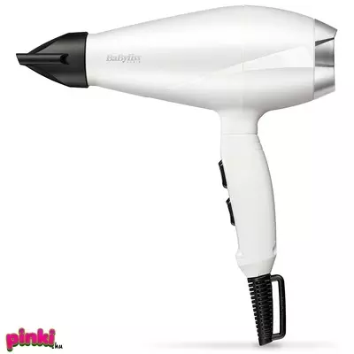BaByliss Power Pro Hajszárító 2000W, AC motor, ezüst és fehér kivitel