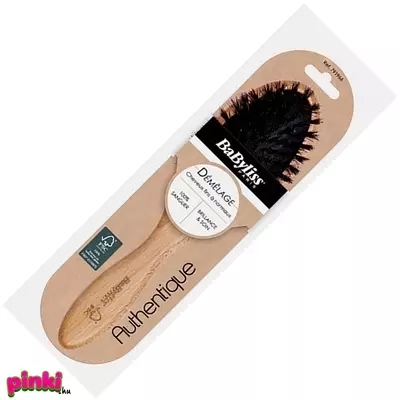 BaByliss Ovális bükkfa bontókefe, vaddisznó sörtével
