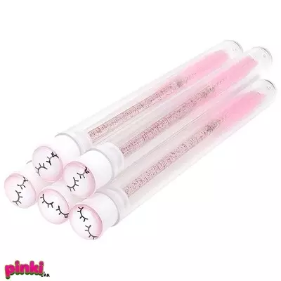Long Lashes Szempillafésű Műanyag Tartóban-Rózsaszín