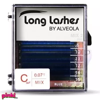 Long Lashes szempilla színes MIX pilla - KÉK C 0,07-8-10-11-12-14-16mm