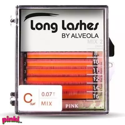 Long Lashes szempilla színes MIX pilla -PINK C 0,07-8-10-11-12-14-16mm