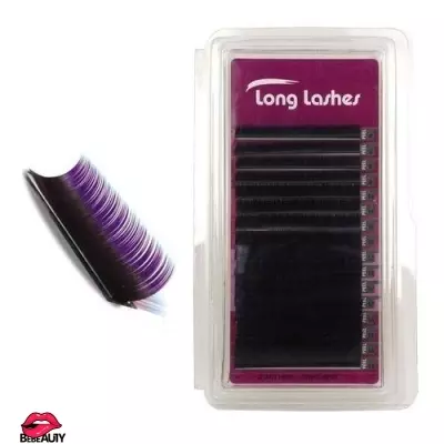 Long Lashes Double Color/Lila C / 0,15 - 8-10-12-14mm