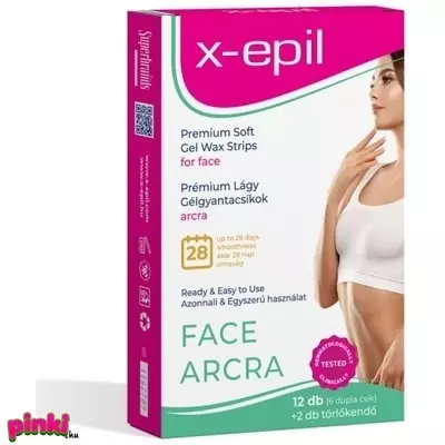 X-Epil Használatra kész prémium gélgyantacsíkok arcra - 12db
