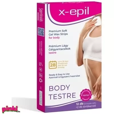X-Epil Használatra kész prémium gélgyantacsíkok testre - 12db