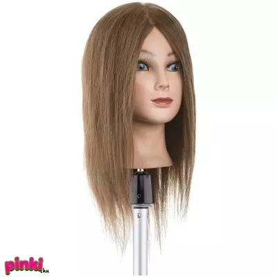 Babafej középhosszú, valódi hajjal - 35cm